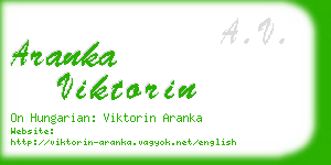 aranka viktorin business card